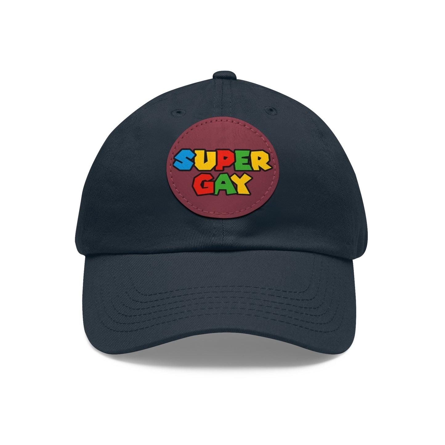 Super Gay Dad Hat with Leather Patch - Fun & Colorful Adjustable Cap
