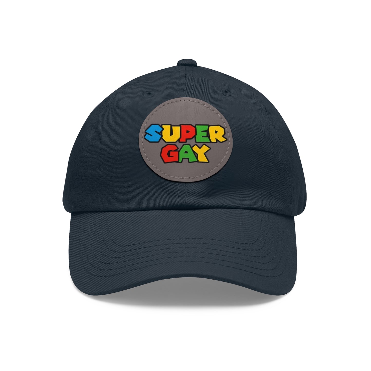 Super Gay Dad Hat with Leather Patch - Fun & Colorful Adjustable Cap