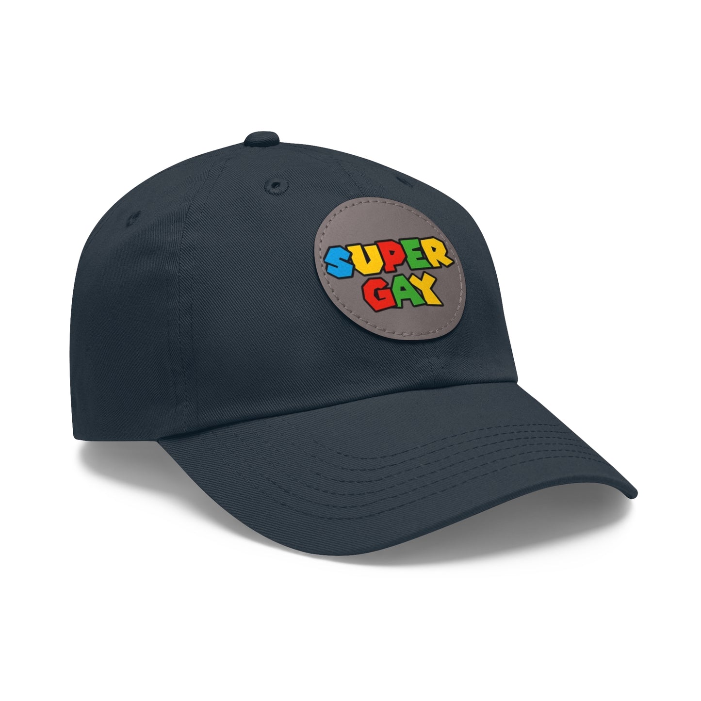 Super Gay Dad Hat with Leather Patch - Fun & Colorful Adjustable Cap