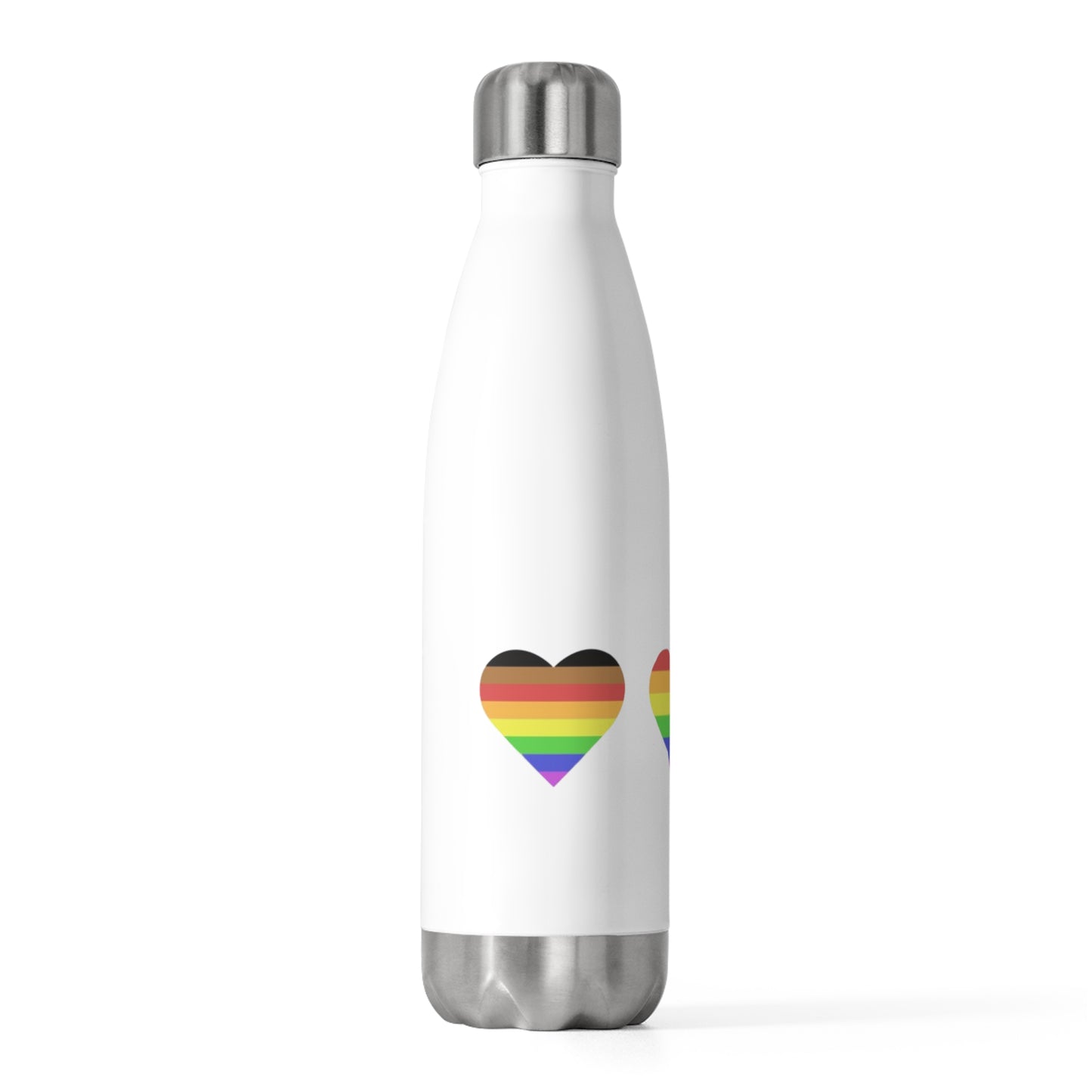 Rainbow Heart Insulated Water Bottle | 20oz Stainless Steel Travel Flask