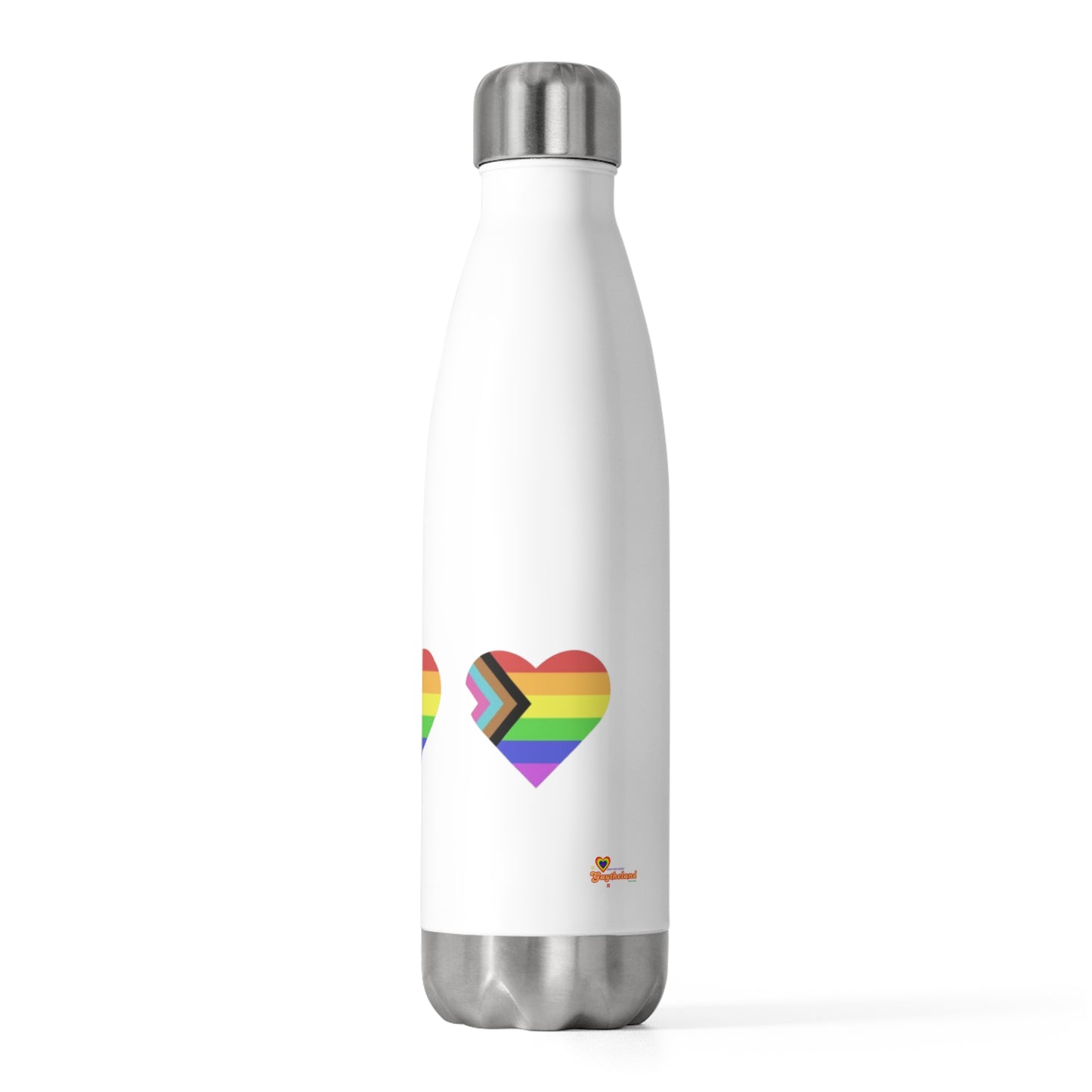 Rainbow Heart Insulated Water Bottle | 20oz Stainless Steel Travel Flask