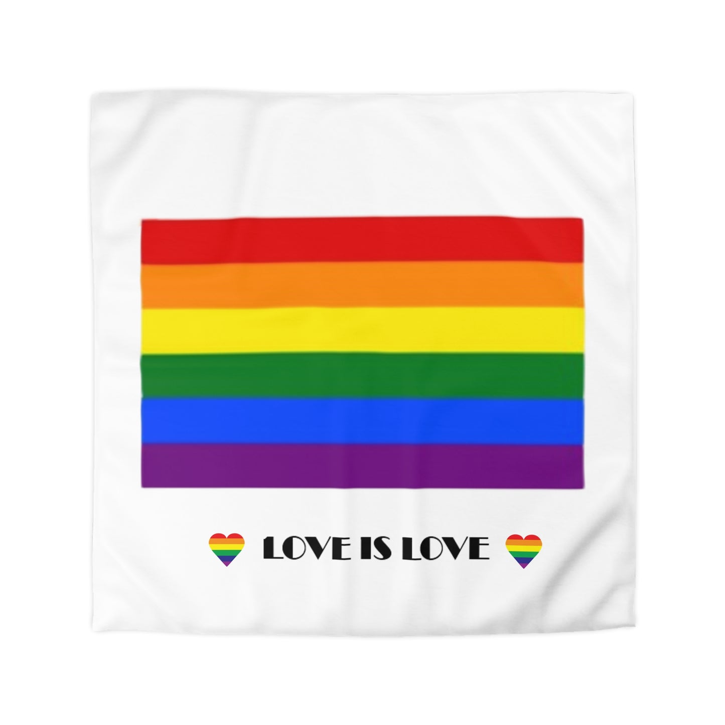 Love Is Love Rainbow Microfiber Duvet Cover - Celebrate Pride and Inclusivity