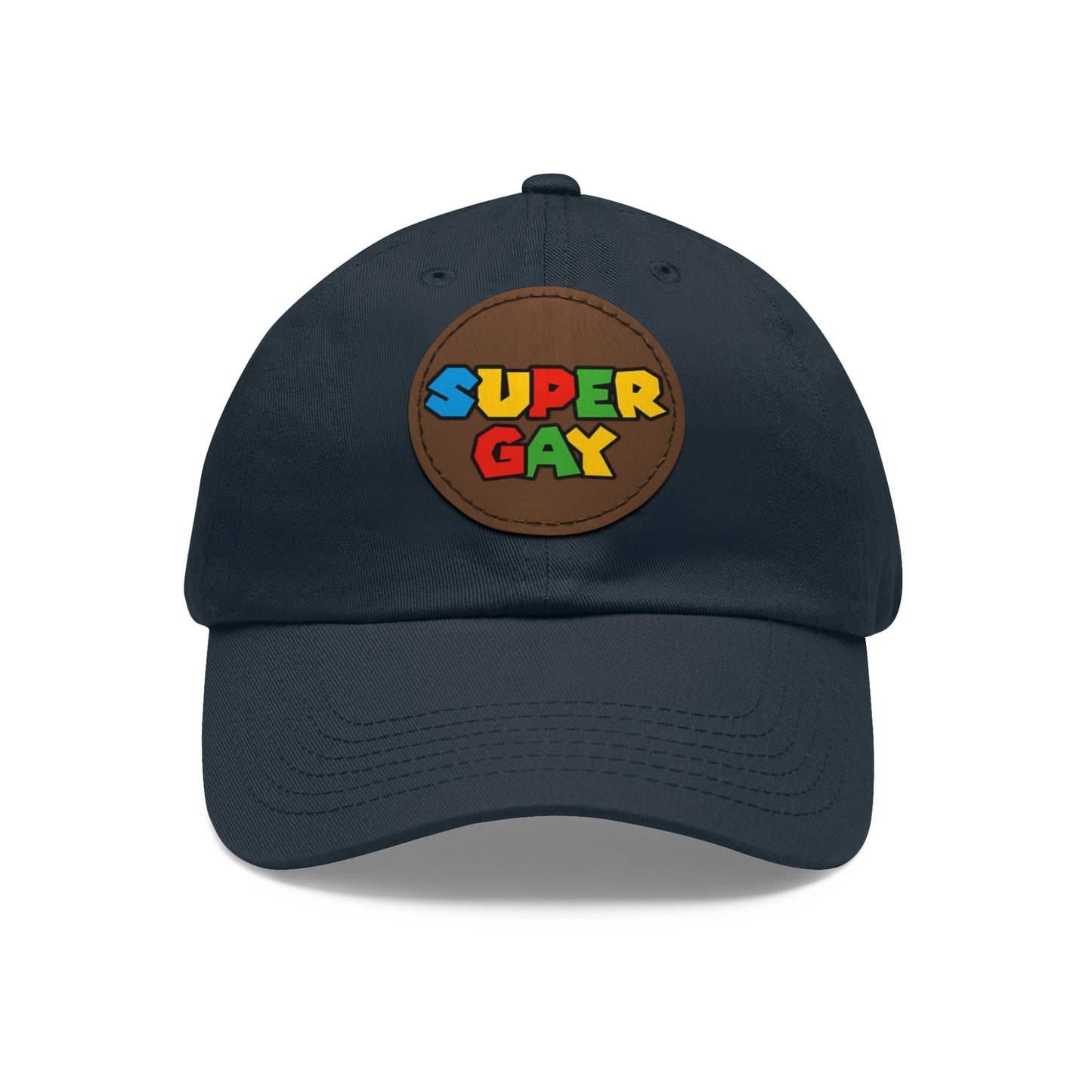 Super Gay Dad Hat with Leather Patch - Fun & Colorful Adjustable Cap